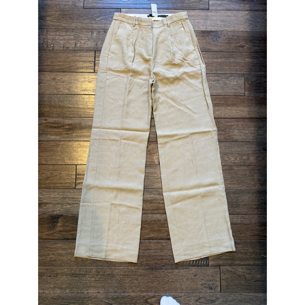 J.Crew Essential Wide Leg Pant Women 00 Tan High Rise Viscose Trousers